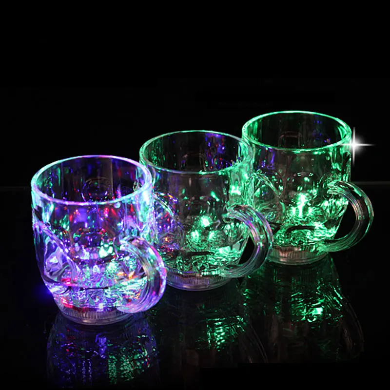 2pcs/lot LED Mug Cup Colorful Beer Barrel cups Flashing Blinking beer glass toby Home Party Barware KTV Bar Decoraion Kid's Toys