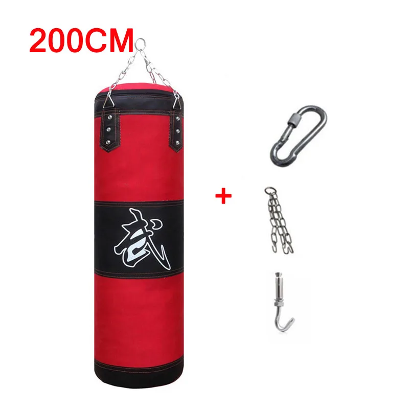 

200cm Thickened Red Canvas Punching Bag Unfilled Crossfit Heavy Duty Boxing Bags Muay Thai Boxsack Sand Bag