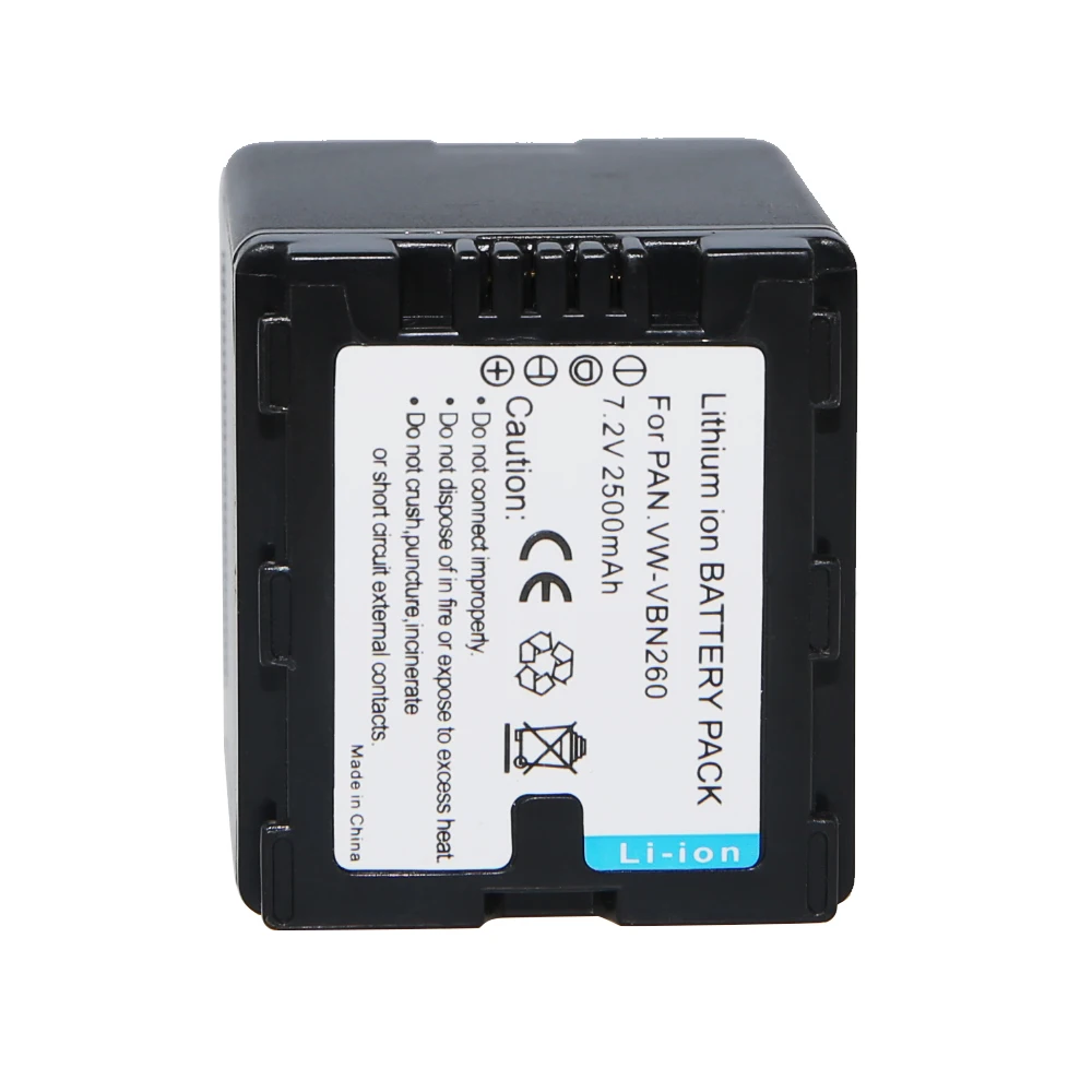 2500 mAh Pin VW-VBN260 VBN260 cho PANASONIC VW-VBN130 VW VBN130 VW-VBN390 VW VBN390 HC X920M TM900 SD800 HS900 SD900