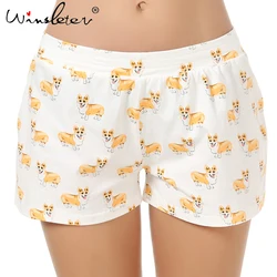 Corgi Print Cute Sleep Bottoms Knitting Cotton Pajama Shorts Women Multi Dogs Styles Elastic Waist Loose pijamas B61002