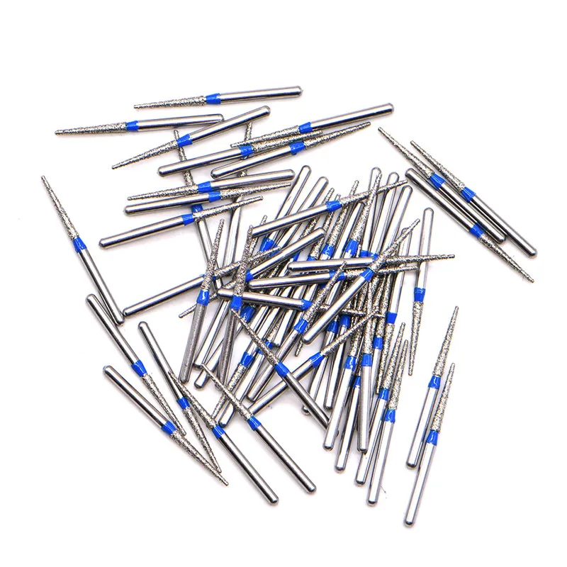 100 pcs/bag 1.6mm Dental High Speed Burs High Speed Handpiece Turbine Diamond Drills Diamond Polishing Tooth Preparation bur