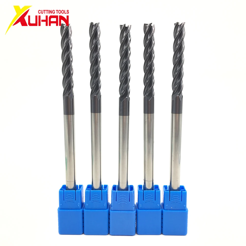 Fresadora de carburo sólido de acero de tungsteno, herramienta de corte, 4 flauta Φ8.0 * 8D * 150L HRC50 CNC