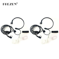 2-PCS Throat Microphone Mic PTT Laryngofon Air Tube Headset Earpiece For Baofeng Walkie Talkie CB Radio UV-5R UV B5 GT-3TP UV-5X