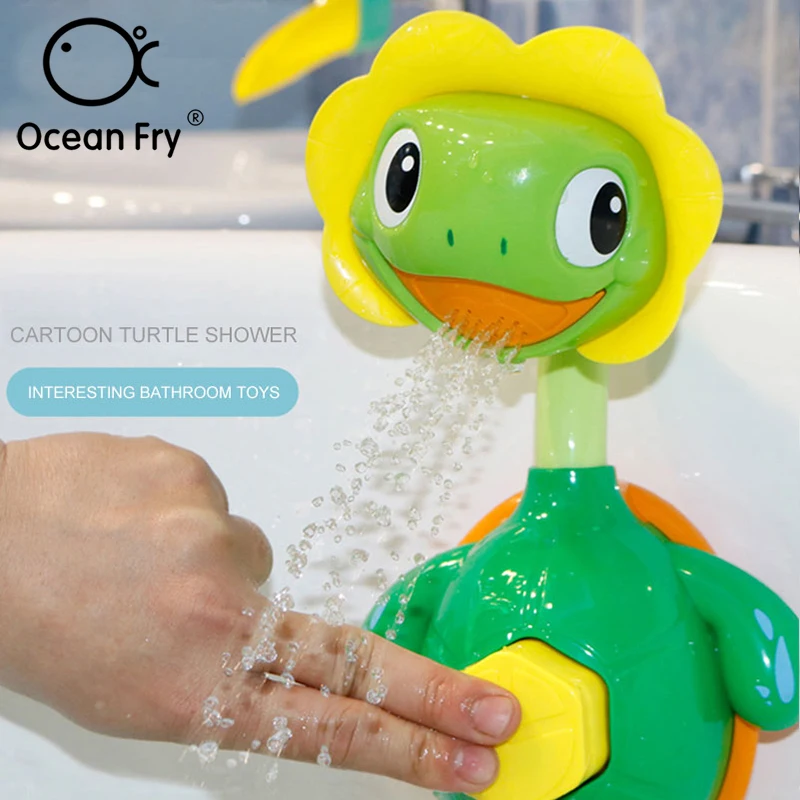 Baby Bathing Bath Toys Water Spraying Tool Cartoon Turtle Shape Shower Beach Bathroom Swimming Toy Gift For Baby Dropshipping