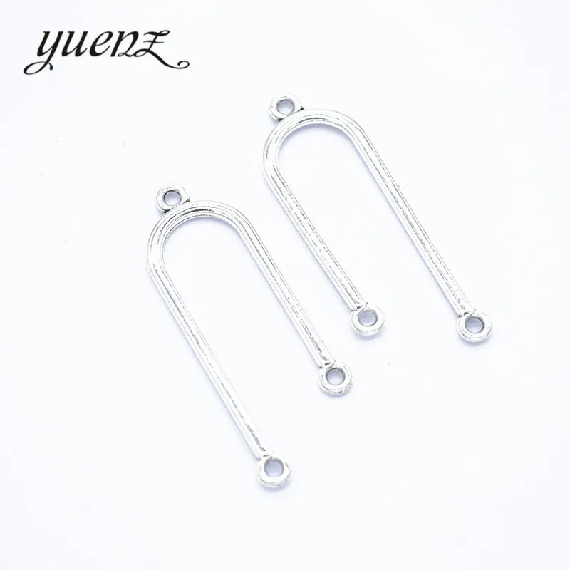 YuenZ 15 pcs Fashion U-shaped porous pendant Charms Antique Metal Pendant Connect Necklace Bracelet Jewelry Findings G116