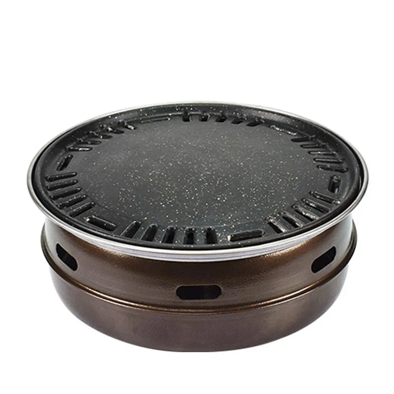 BETOHE Household Barbecue Grill Korean Carbon Oven Baking Tray Round Barbecue Machine Fried Meat Pot