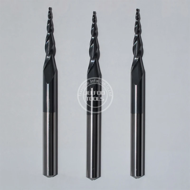 R0.5 * 30H * 6D * 75L * 2F مخصص HRC55 مخروط الكرة قواطع الأنف/التنغستن الصلب كربيد بت التوجيه/أدوات مطحنة النهاية/ALTiN/On النقوش