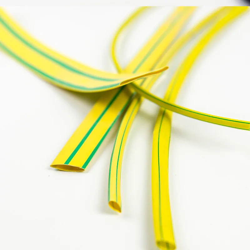 9M 6mm Dia 2:1 Double Color Earth Line Cable Flame Retardant Yellow-Green Yellow & Green Heat Shrinking Shrinkable Tubing Tube