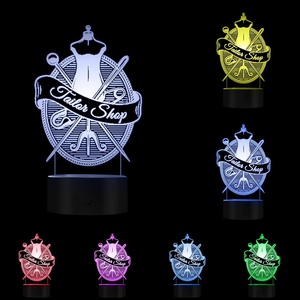 Tailor Shop Designed Visual Lamp Modern LED Night Light Table Lamp Profession Needlework Sewing Clothes Shop Decorative Lighting
