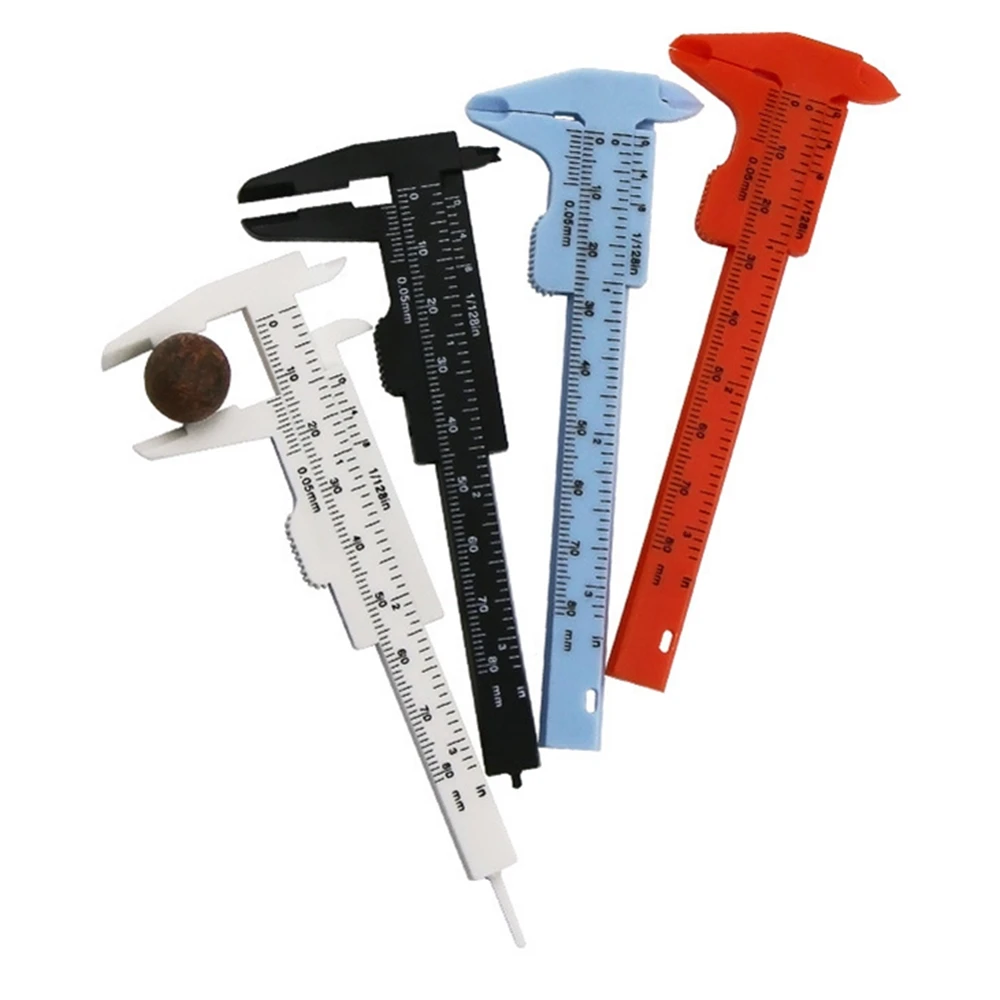 80mm Mini Plastic Sliding Vernier Caliper Gauge Measure Tool Ruler Micrometer Hand Tool