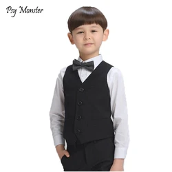 Boys Birthday Dress Prince Formal Vest Brand England Style Gentle Boys Wedding Waistcoat Kids Party Performance Vest for Boy F31