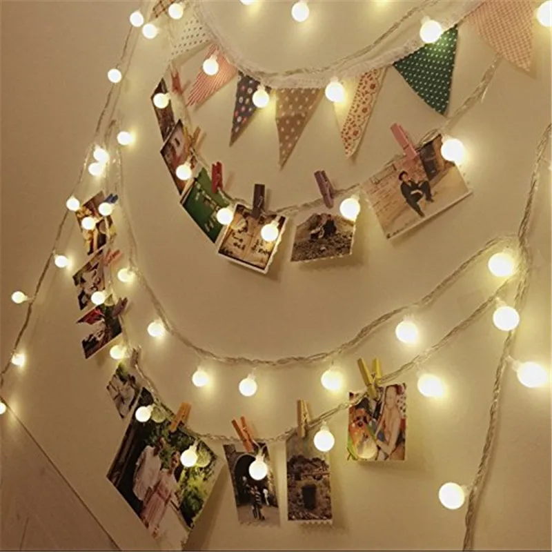 10M 100 LED Globe String Lights Warm White/White Ball Fairy Light for Party Christmas Wedding New Year Indoor&outdoor Decoration