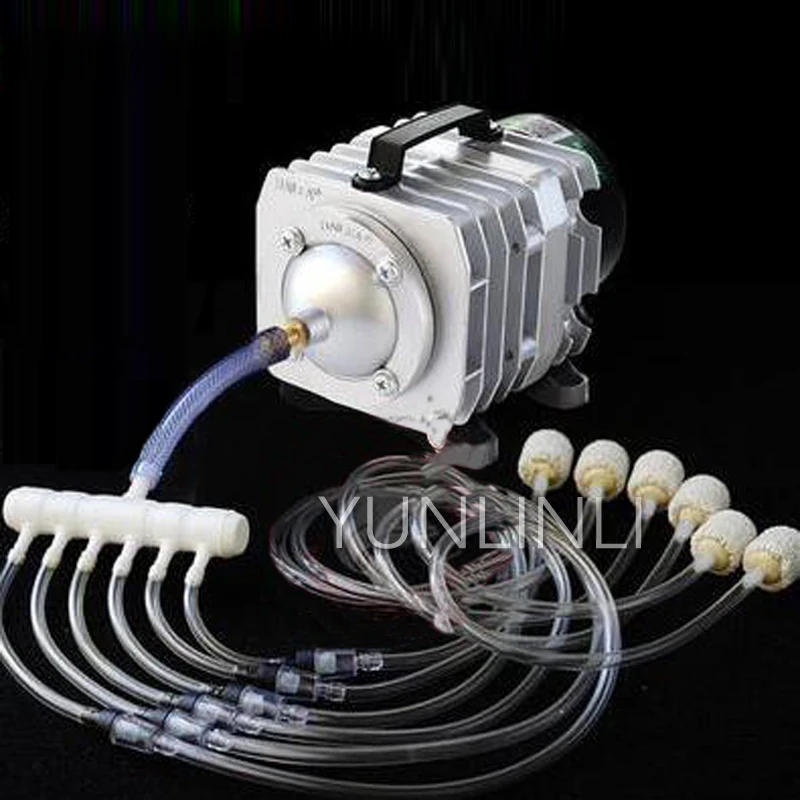แม่เหล็กไฟฟ้า Air ปั๊ม82L/Min 60วัตต์แรงดันสูง Fish Tank Air Pump เพิ่มออกซิเจนปั๊ม12M หลอด ACO328