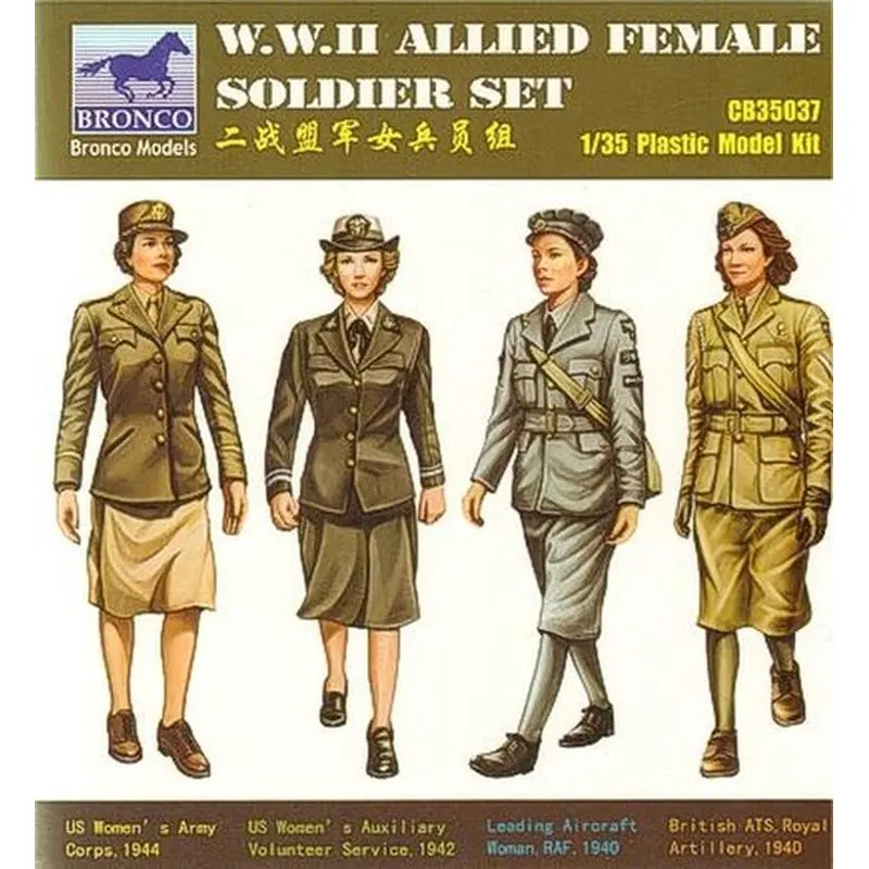 BRONCO CB35037 1/35 WWII Allied Female Soldier Set - Scale Model Kit