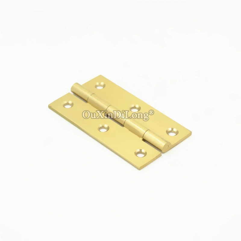 High Quality 100PCS/LOT 3Inch Brass Furniture Hinges Cupboard Drawer Kitchen Cabinet Door Hinges Furniture Hardware with Screws