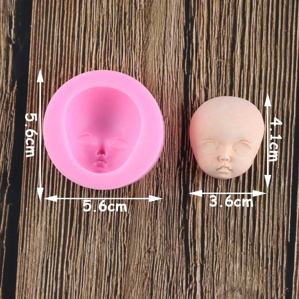 Baby Face Silicone Mold Chocolate Polymer Clay Craft Molds Handmade Craft Dolls Face Mold Sugar Craft Mould Baking Tools