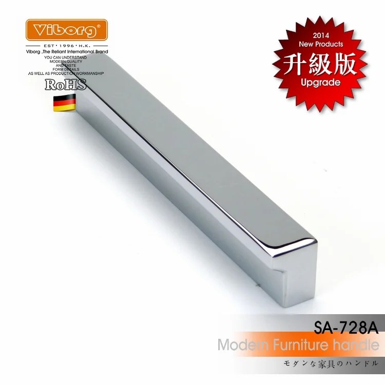(1 pezzo) VIBORG in lega di zinco di alta qualitร 119mm armadio da cucina moderno maniglia della porta dell\'armadio maniglie del cassetto, cromate,
