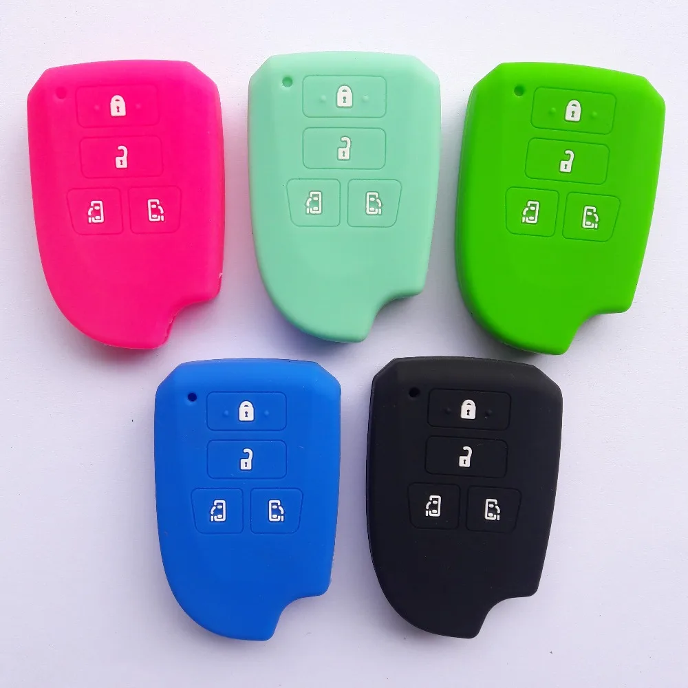 Car Styling Pouch Rubber Silicon Case Protected For Toyota Highlander Sienta MPV Spade Hiace 200 series Smart 4 Button Key