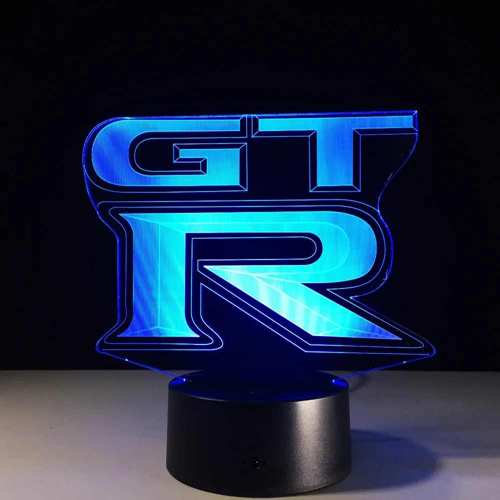 GTR 3D LED Light Bedroom 7 Colors Night Lamp Usb Led Night Light Motion Sensor Light Lighting For Car Fan Friends