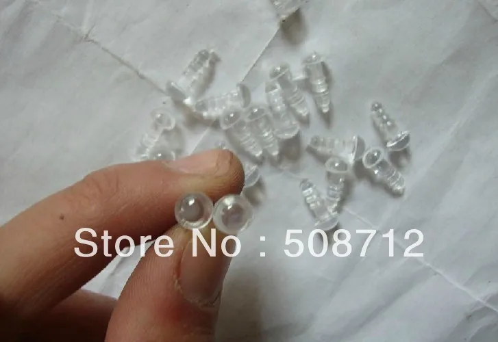 

fress ship!!!400pcs/lot DIY stuffed toy findings 6mm transparent Color plastic eyes/ safety eyes with back