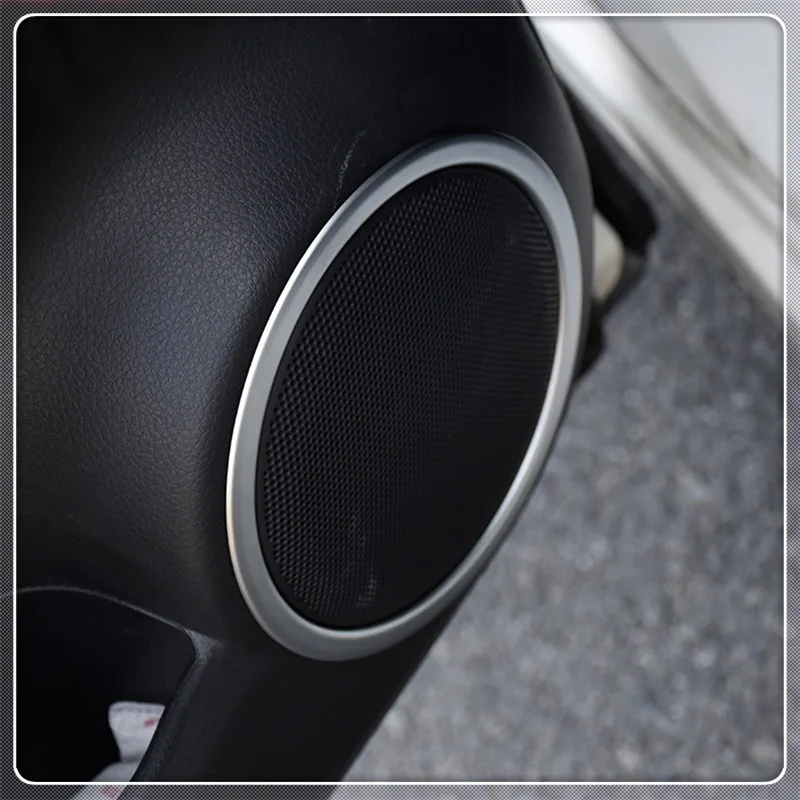 For Hyundai KONA 2017 2018 2019 2020 2021 ABS Chrome Door Audio Speaker Sound Frame Ring Cover Trim Car Styling Accessories