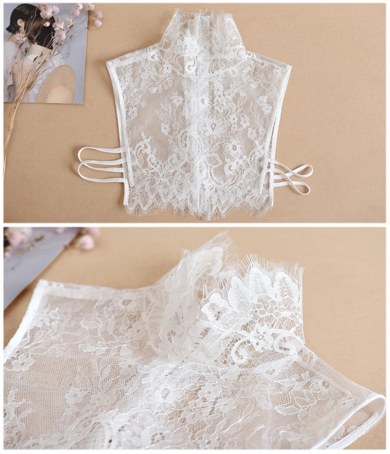 Blouse Ladies Tops Pullover Jumper spring autumn inside Splice Inside Perspective lace fake collar ladies high collar vest shirt