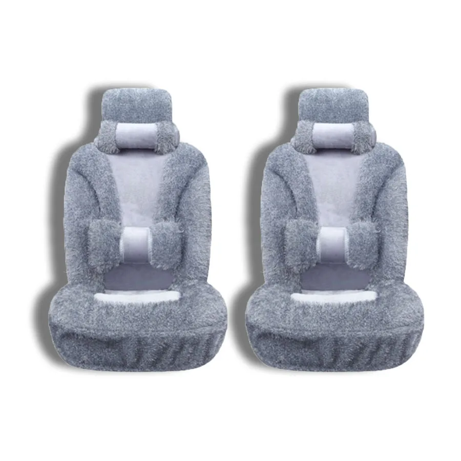 Front+Back Plush Winter Car Seat Cover Set For Most Cars Model Automobiles Seat Covers Car Seats Protector Auto Interior