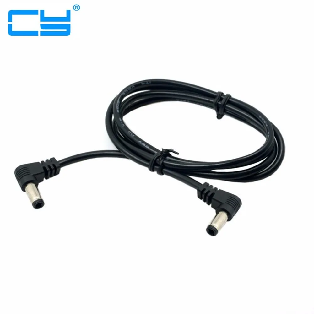 

5pcs DC Power cord 5.5 x 2.1mm / 2.5mm Male to 5.5 2.1/2.5mm Male Plug Cable Right Angled 90 Degree 60cm