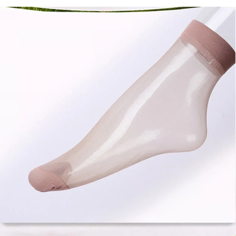 Chaussettes courtes en soie cristal transparent pour femmes, 10 pièces, été, sexy, ultra-mince, en nylon élastique, chaussettes pour femmes