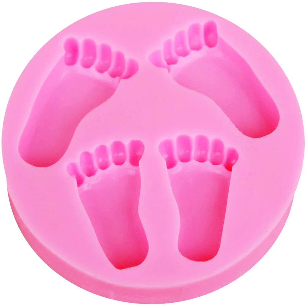Byjunyeor M136 Little Feet Baby UV Resin Silicone Mold Fondant Chocolate Candy Lollipop Crystal Epoxy Soft Clay Bake Tools