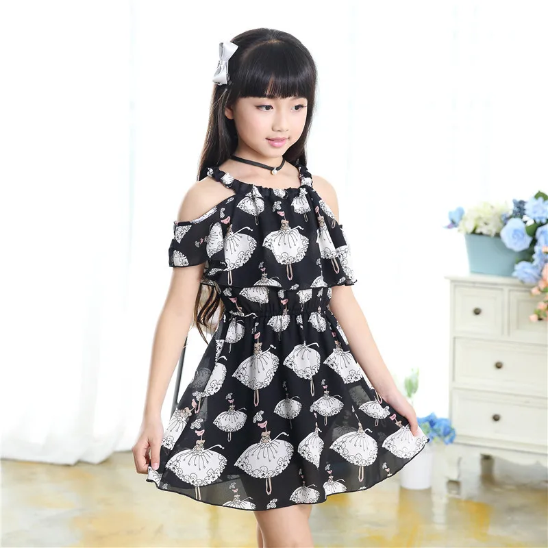 Children's clothing summer new chiffon suspenders dress 3 4 5 6 7 8 9 10 11 12 years old baby girl clothes girls dress