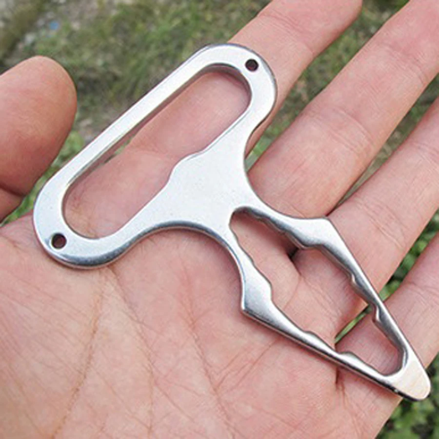 EDC outdoor camping tool self defense spikes multi functional spanner wrench screwdriver bottle opener keyring for climbingFW070