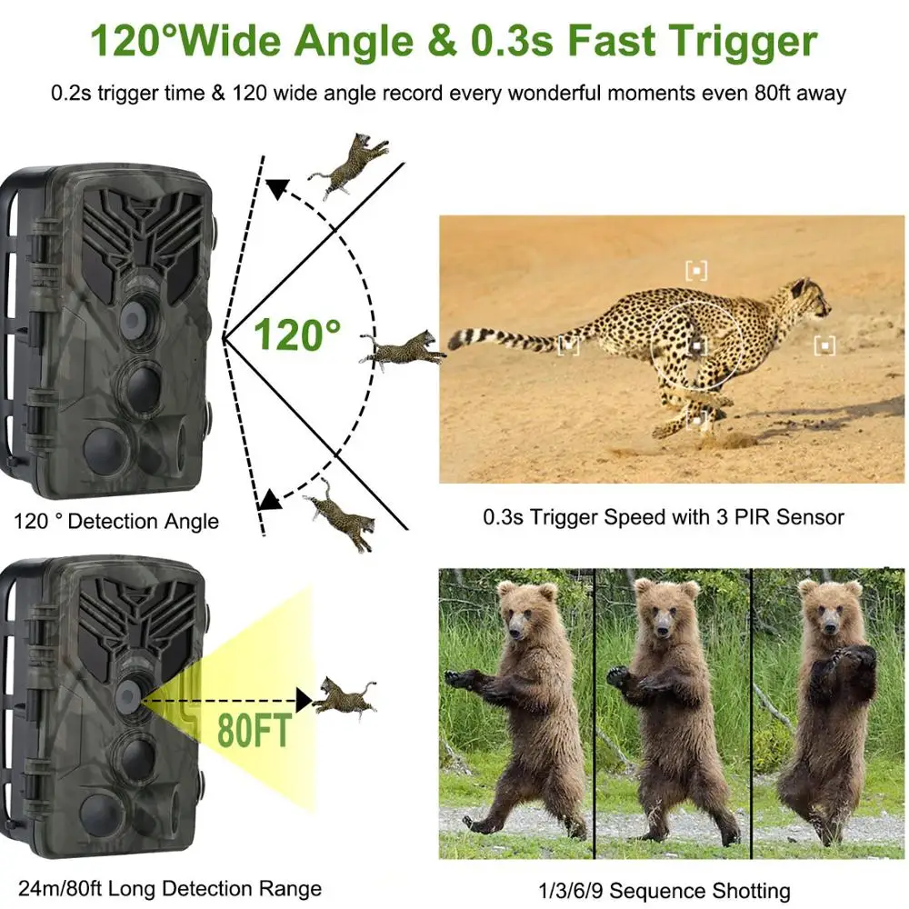 HC810A Wildlife Hunting Trail Camera 16MP 1080P Infrared Night Vision Surveillance Photo Trap Outdoor Wild Cameras Tracking