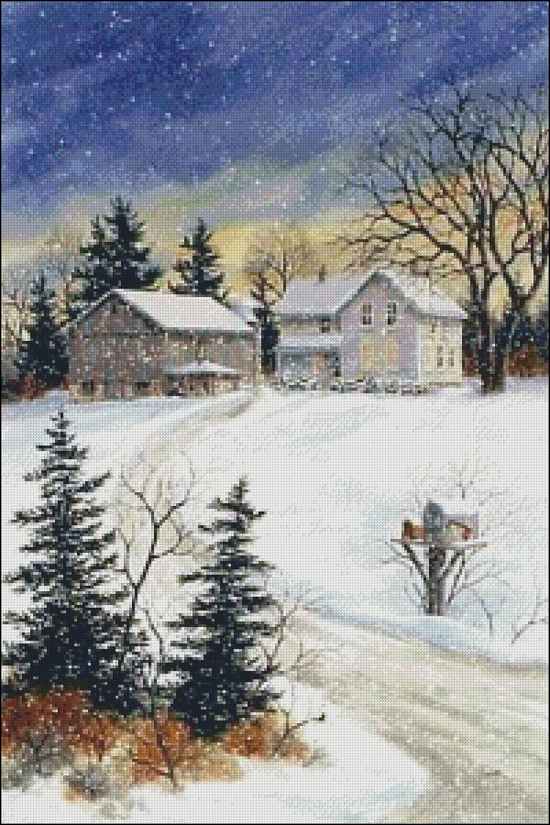 Needlework for embroidery DIY DMC High Quality - Counted Cross Stitch Kits 14 ct Oil painting - Evening Farm