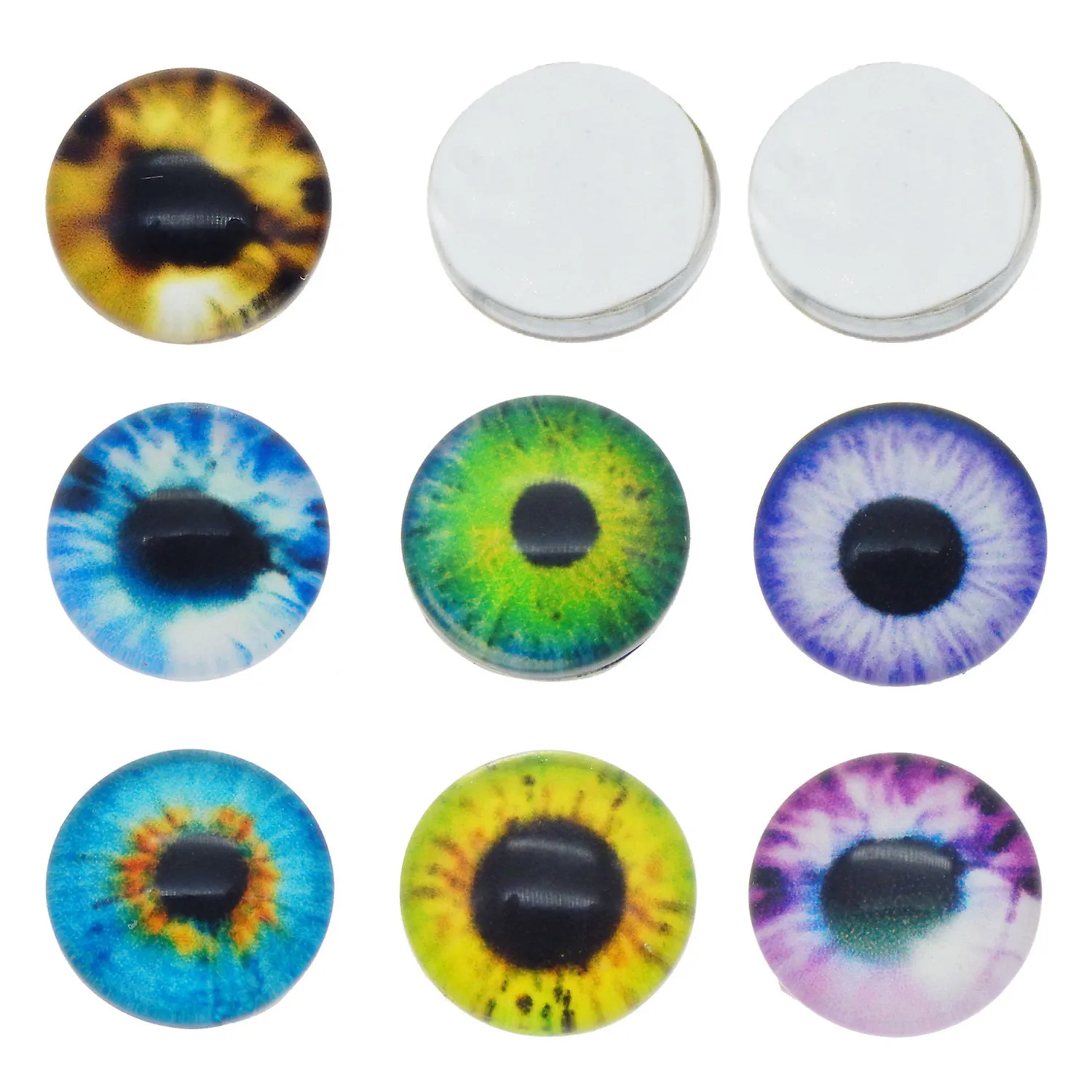 GraceAngie 12pcs 35mm Round Pupil Dragon Cat Eye Cameo Mix Color Animal Eye for Doll Making Craft Jewelry DIY Findings