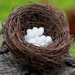 Mini Eggs Nest Fairy Garden Miniature Figurine Toys Crafts DIY Accessories Artificial Birds Nest Simulation Eggs Home Decoration