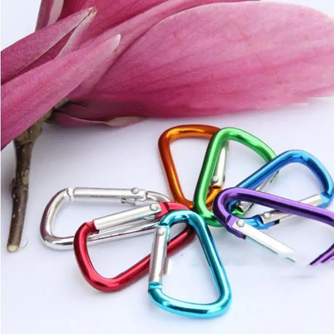 10pcs/lot Mixed color&Style Gourd Type Mountaineering Buckle Aluminum Climbing Carabiner Keychain Climbing Hook Fit Outdoor Use