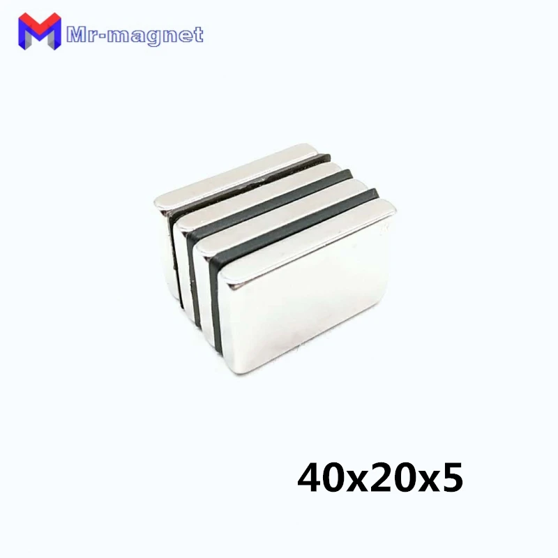 50pcs 40x20x5mm Super strong neo neodymium magnet 40x20x5, NdFeB magnet 40*20*5mm, 40mm x 20mm x 5mm magnets 40mmx20mmx5mm