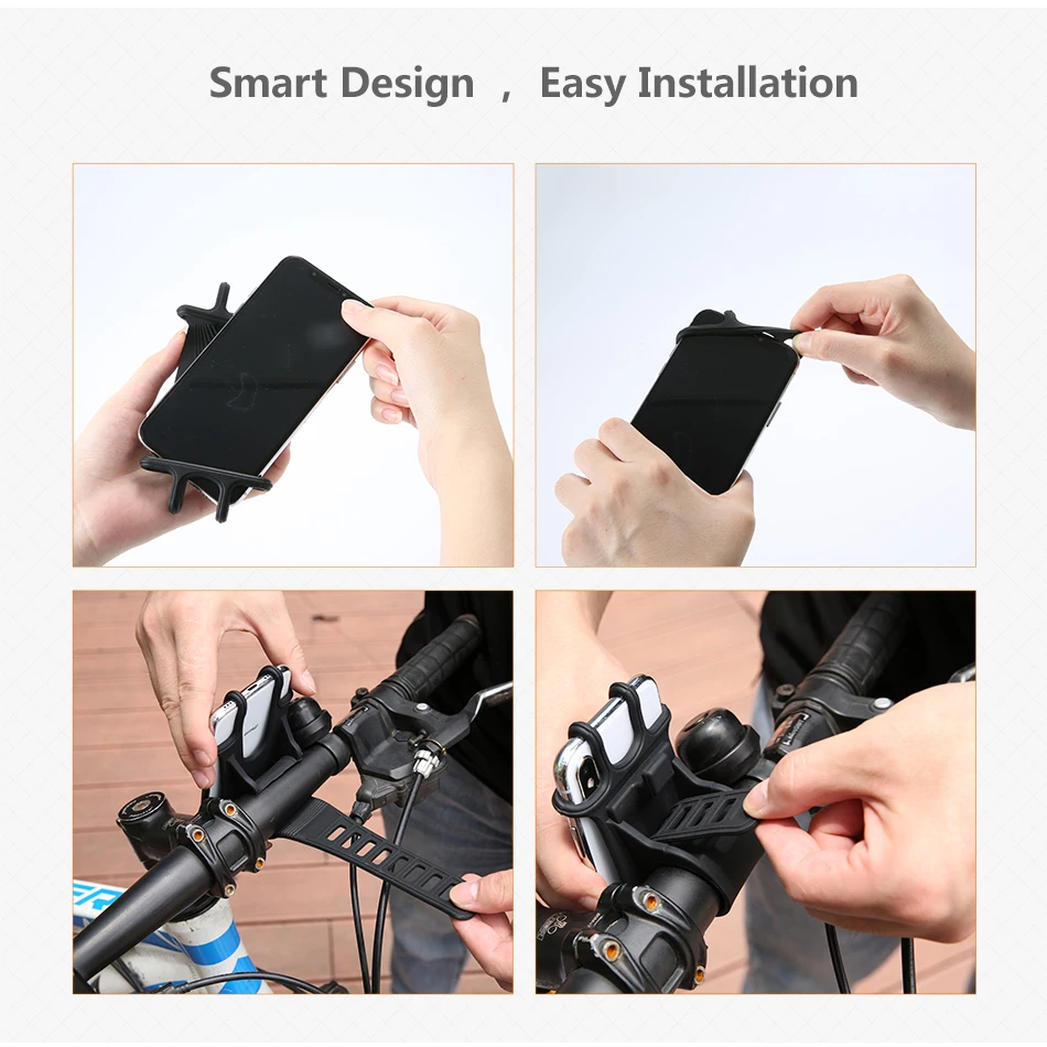 Floveme-自転車のハンドルバー用のユニバーサル携帯電話ホルダー,iphone,samsung,gps用のクリップ付き