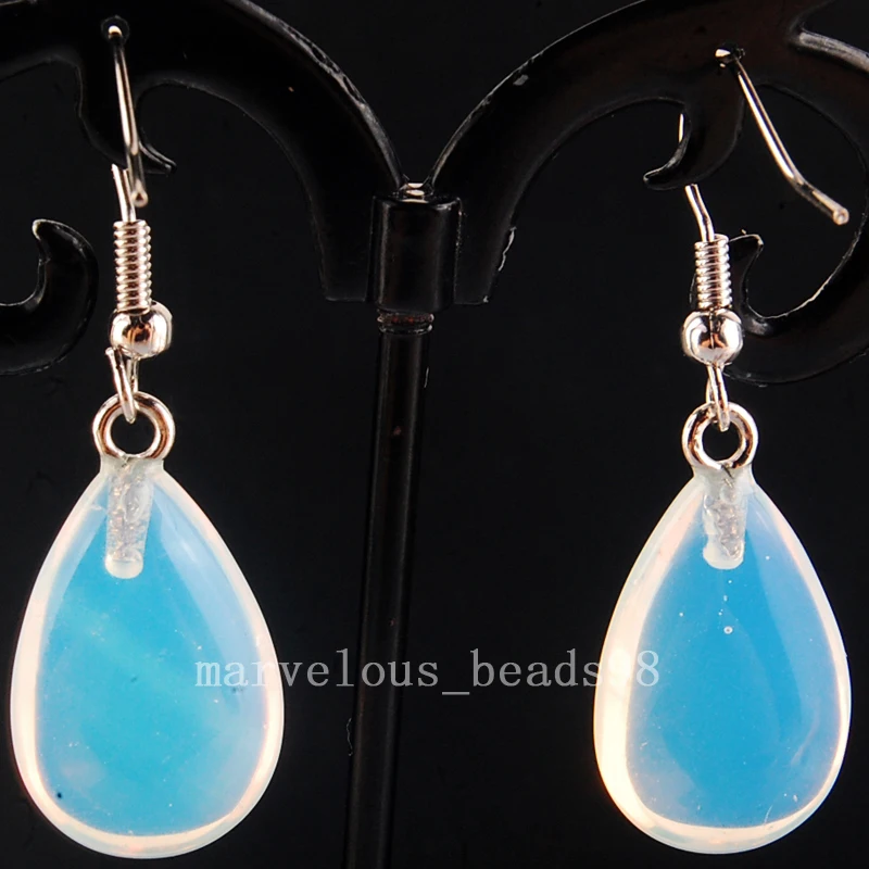 Biżuteria modowa Opalite Opal Flated Water Drop Bead Dangle Earring MC4147