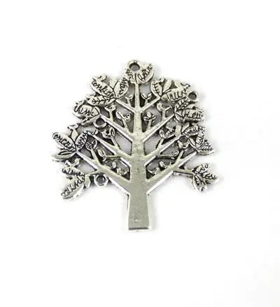 FREE SHIPPING 100PCS Tibetan Silver Color Tree Charm A13406