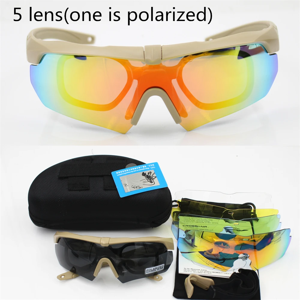 Polarized high quality sunglasses TR-90  military goggles,5lens bullet-proof Army Tactical glasses ,shooting eyewear