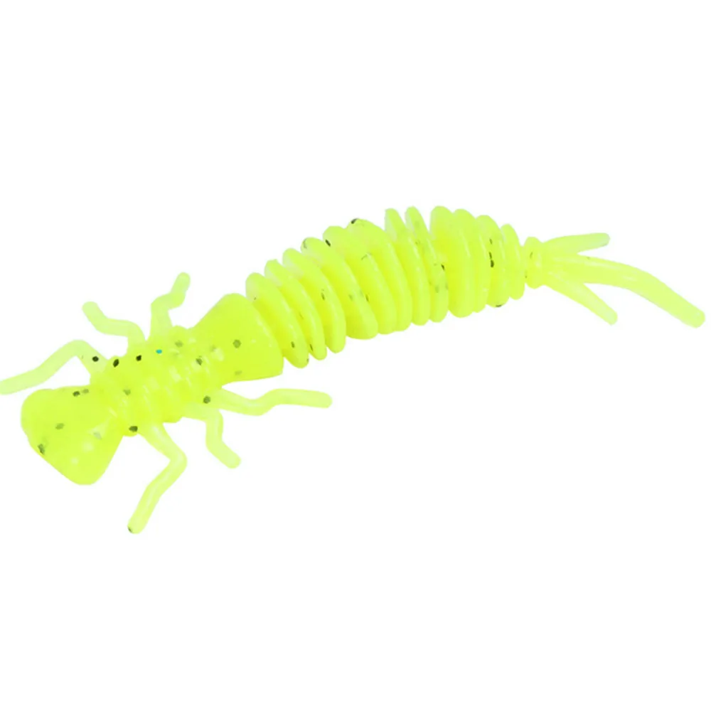 Iscas larva macias de silicone artificial, isca de pesca de minhoca 55mm 75mm 100mm