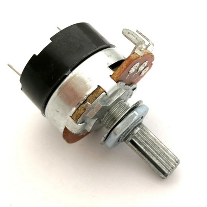 Rotary Power Switch Two Pins with Potentiometer B500K Stalk Shaft Length 20mm 3A 250V DIY HIFI Amplifier Audio