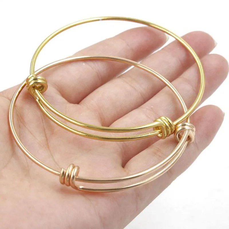 10pcs/lot 1.8mm Thickness Stainless Steel Wire Bangles Adjustable DIY Charms Bracelet Cuff Bangle for DIY Jewelry Making