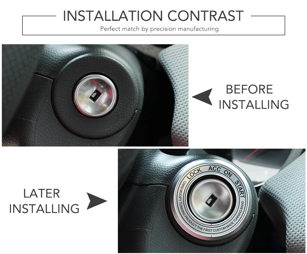 مفتاح إشعال معدني الديكور تعديل ثقب المفتاح مفتاح إشعال غطاء لشروليه كروز 2009-2014 لأوبل أسترا J إنسيجنيا