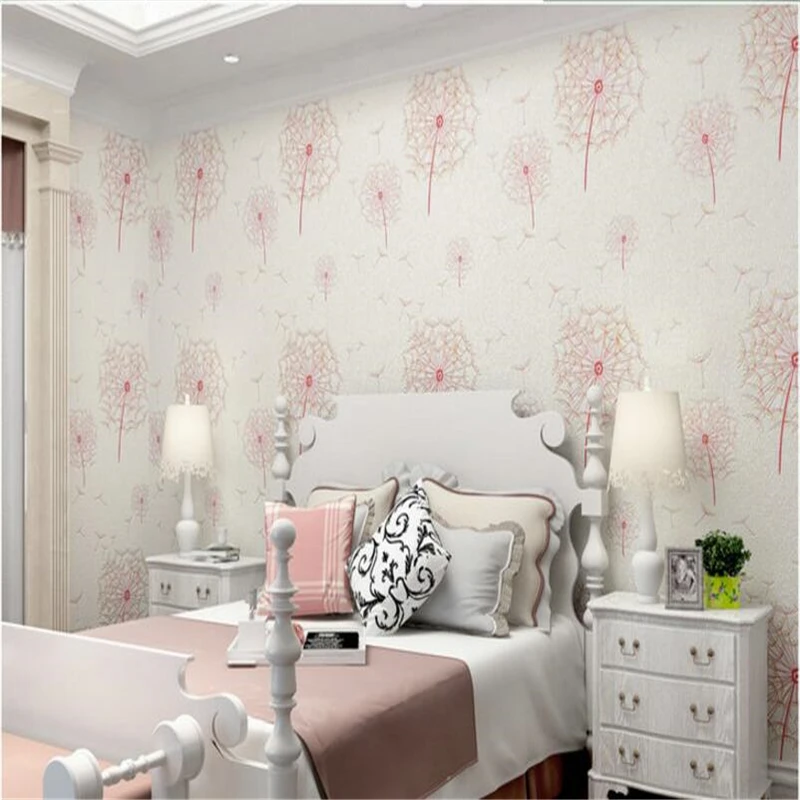 

beibehang non woven wallpaper warm three dimensional pastoral dandelion living room bedroom television background wall study