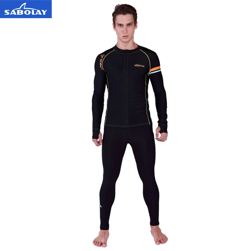 SABOLAY Women Men Swim Lovers Rash Guards Shirts Surfing Cardigan Super Elastic Large Size With Lycra Soft Zipper Shirts Pants