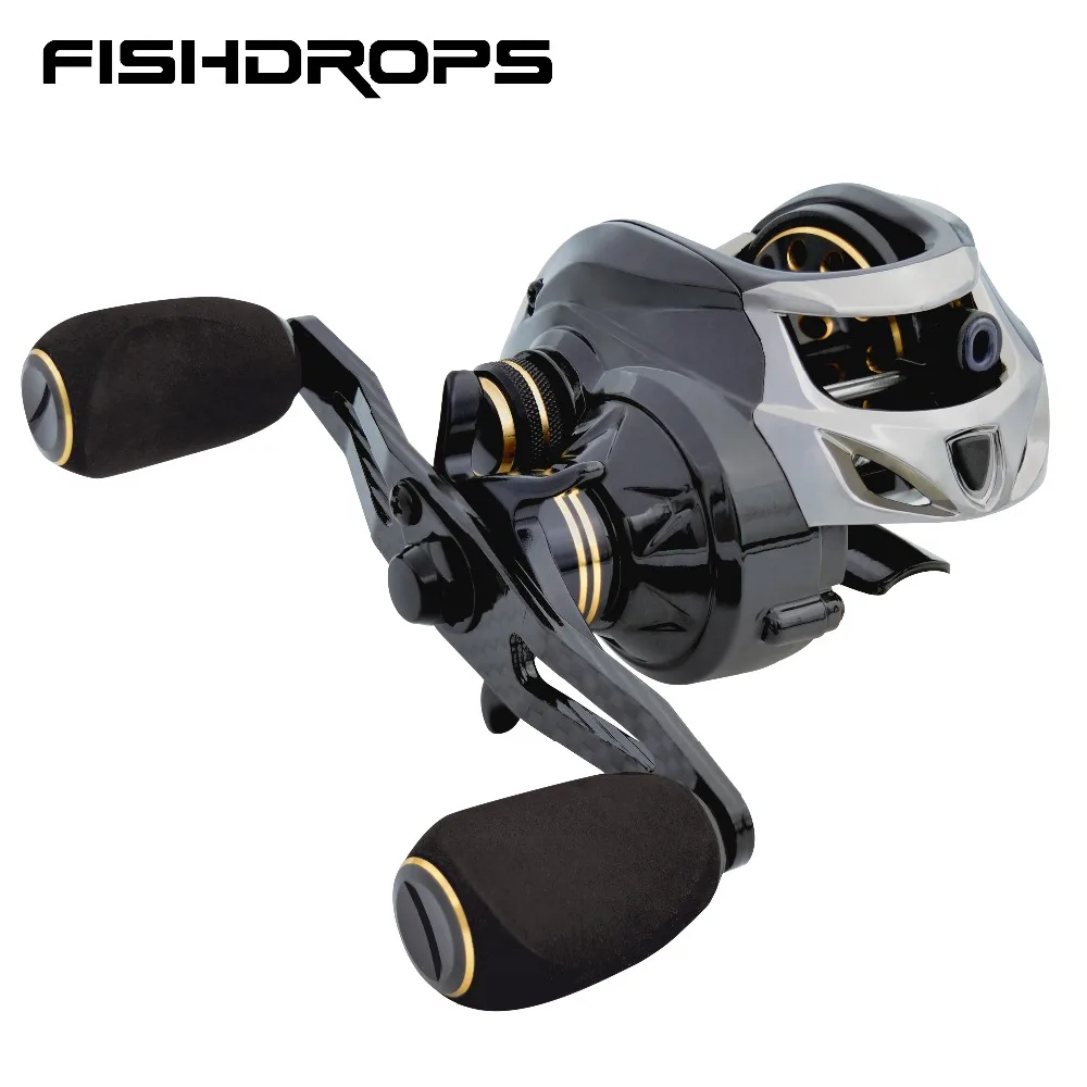 

Fishdrops Baitcasting Fishing Reels Bait Casting Reel Full Carbon Fiber Body Dual Brake System Gear Ratio 7.2:1 Fishing Coil