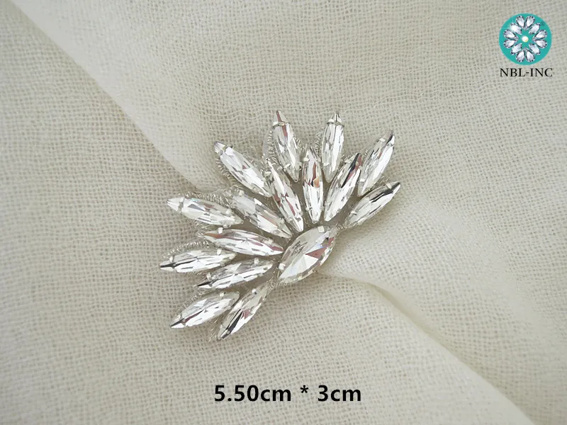 (50PCS) Beaded crystal rhinestone applique patch customized iron on for dresses WDD0992
